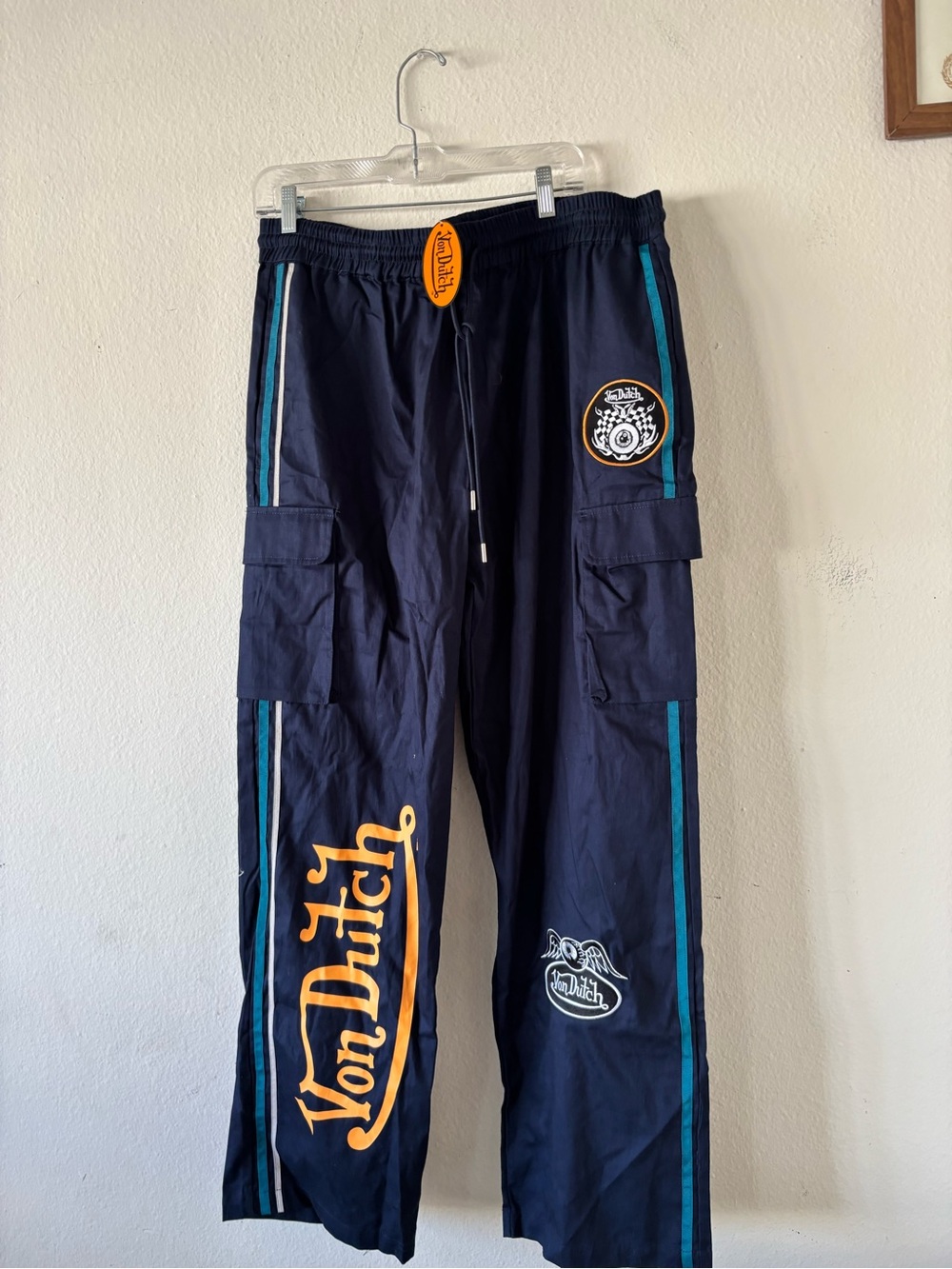 Unisex Von Dutch Straight Leg Embroidered Pants NWT